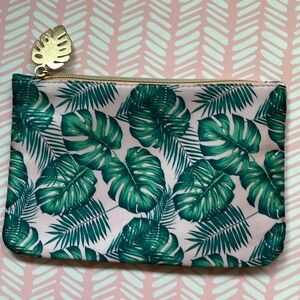 Ipsy glam bag pouch - August 2022 monstera tropical cosmetic bag